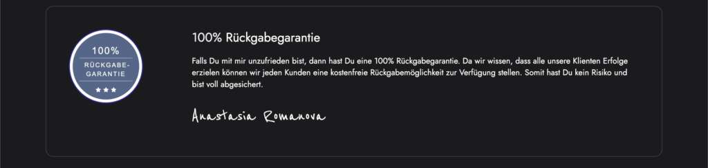 Rückgabegarantie